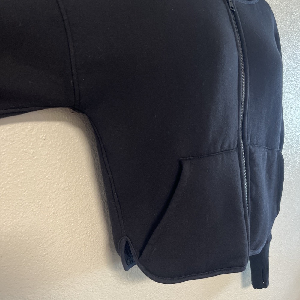 Athleta Jacket Women's XS black Short Sherpa lined Reversible Full Zip thumbhole - Picture 2 of 10
